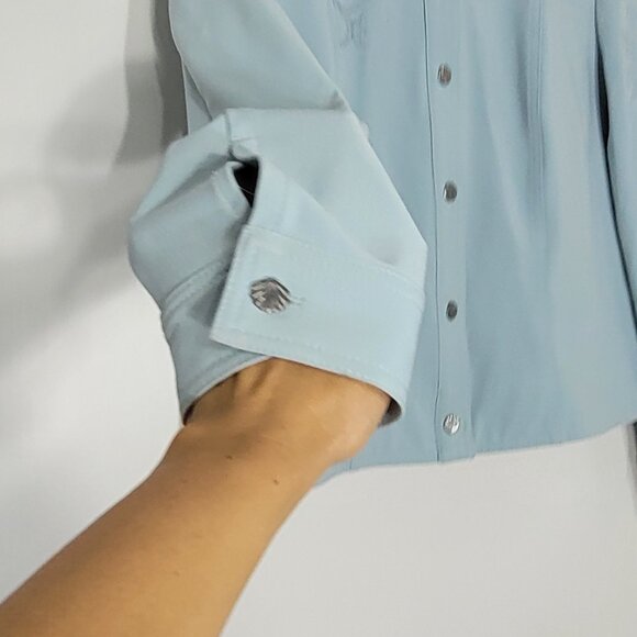 Proportion Petite Conrad C Light Blue Floral Embroidery Jacket Size 12 Petite - Picture 8 of 15